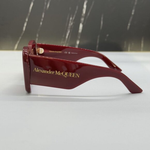NEW AM0434S 006 ALEXANDER MCQUEEN BURGUNDY CAT EYE WOMEN SUNGLASSES - Picture 7 of 11